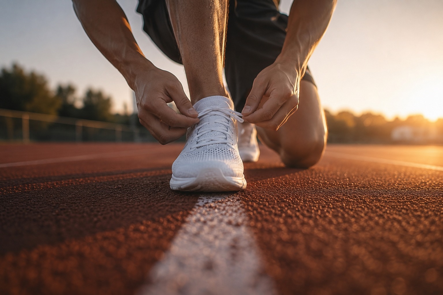 Athlete dissolving into golden particles